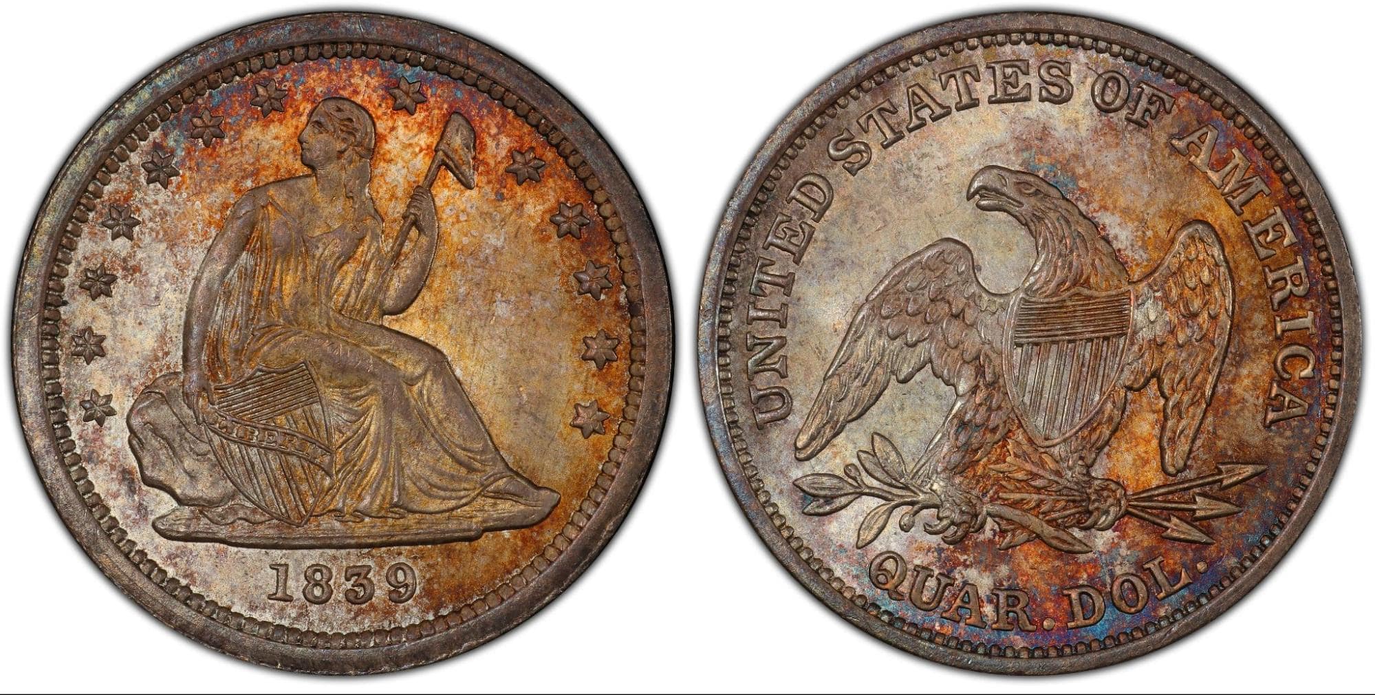 1839 Seated Liberty Quarter
