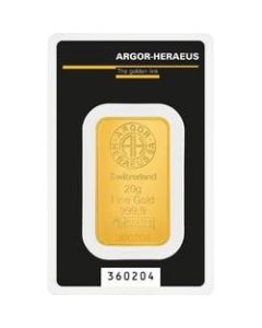 20 gram Argor-Heraeus Kinebar Gold Bar