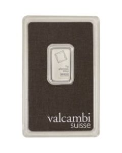 Valcambi Platinum Bar In Assay Card 5 Gram
