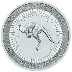 2022 1 oz Australian Platinum Kangaroo Coin BU
