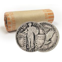 $10 Face - 90% US Silver Standing Liberty Quarters