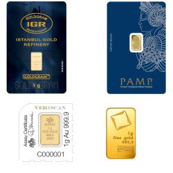 1 Gram Gold Bar - Random Design