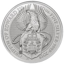 2018 10 oz Silver Queen's Beasts Griffin of Edward