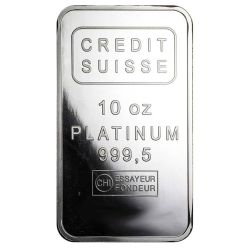 10 oz Credit Suisse Platinum Bar with Certicard