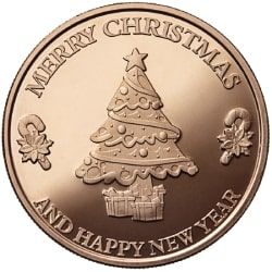 1 oz Christmas Tree Copper Round - Best Prices on Bullion Online