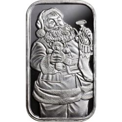 1 oz SilverTowne Santa Claus Silver Bar
