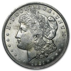1921 Morgan Silver Dollars - AU