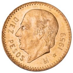 Mexican 10 Pesos Gold Coin - Random Year 