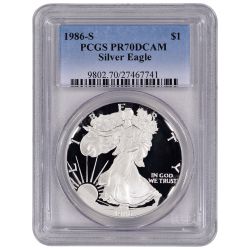 1986-S PCGS PR-70 American Silver Eagle Proof Coin