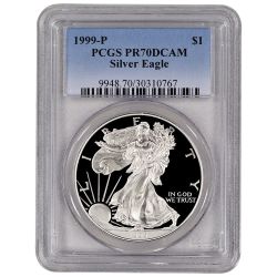 1999-P PCGS PR-70 American Silver Eagle Proof Coin