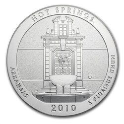 2010 Silver 5 oz ATB - Hot Springs America The Beautiful 1st Coin in ATB Series!