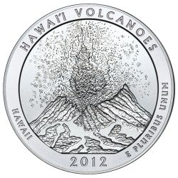 2012 Silver 5 oz Hawai'i Volcanoes America The Beautiful
