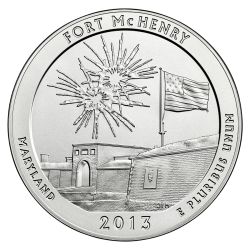 2013 Silver 5 oz Fort McHenry America The Beautiful