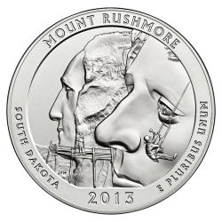 2013 Silver 5 oz Mount Rushmore America The Beautiful