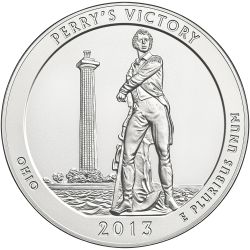 2013 Perry's Victory 5 oz Burnished Silver Coin - America The Beautiful