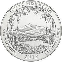 2013 White Mountain Park 5 oz Burnished Silver Coin - America The Beautiful
