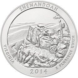2014 Shenandoah 5 oz Burnished Silver Coin - America The Beautiful