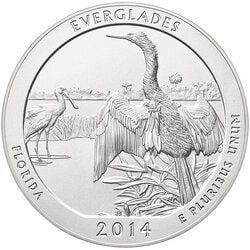 2014 Everglades Park 5 oz Burnished Silver Coin - America The Beautiful