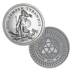 2014 Silver Shield Sic Semper Tyrannis 5 oz Silver Round