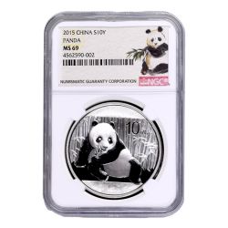 2015 NGC MS-69 Chinese Silver Panda - Ink Brush Label