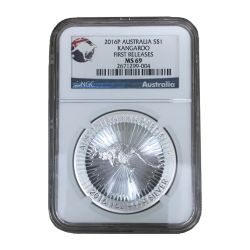 2016 1 oz Australian Kangaroo Silver Coin NGC MS-69 First Releases