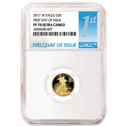 2017-W 1/10 oz Proof Gold American Eagle NGC First Day Of Issue PF-70 Ultra Cameo