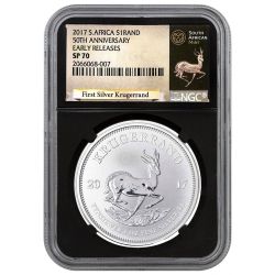 2017 South African Krugerrand Silver Coin 1 oz - NGC SP-70 Early Releases Black Core
