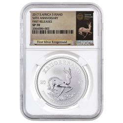 2017 South African Krugerrand Silver Coin 1 oz - NGC SP-70 First Releases White Core