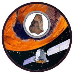 2017 Silver Mission To Mars 1 oz Proof - Real Meteorite