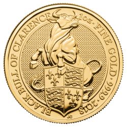 2018 1 oz Gold Queen's Beasts Black Bull of Clarence