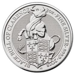 2018 2 oz Silver Queen's Beasts Black Bull of Clarence