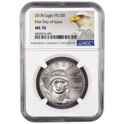 2018 NGC FDOI MS-70 Platinum American Eagle Coin