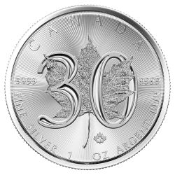 2018 Canadian Silver Maple Leaf Coin BU - 30th Anniversary