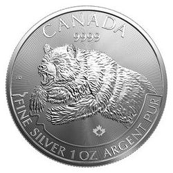 2019 1 oz Silver Grizzly Coin - RCM Predator Series Fourth Release