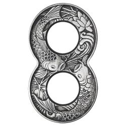 2019 2 oz Figure Eight Koi Fish Silver Coin