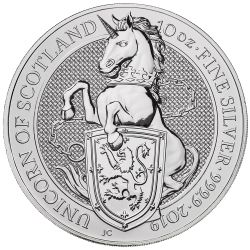 2019 10 oz Queen's Beasts Unicorn of Scotland Silver Coin