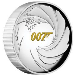 2020 1 oz James Bond 007 Proof Silver Coin - High Relief