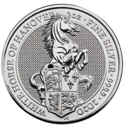 2020 2 oz Queen's Beasts White Horse of Hanover Silver Coin