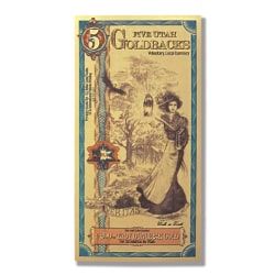 Gold Aurum Utah 5 Goldback Note (24K)