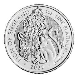 2022 1 oz Tudor Beasts Lion of England Platinum Coin