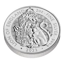 2022 2 oz Tudor Beasts Lion of England Silver Coin