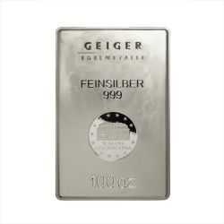 100 oz Geiger Silver Bar - Security Line Series