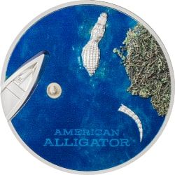 2022 1 oz American Alligator Ultra High Relief Proof Silver Coin