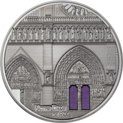 2021 5 oz Tiffany Art Notre Dame Ultra High Relief Black Proof Silver Coin