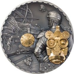 2021 3 oz Steampunk Jet Pack Antiqued Silver Coin 