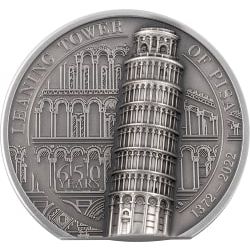 2022 2 oz Leaning Tower of Pisa Antique Silver Coin | Cook Islands