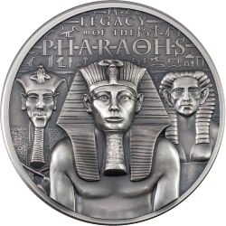 2022 3 oz Legacy of the Pharaohs Antique Silver Coin | Cook Islands 