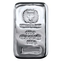 100 Gram Germania Mint Silver Bar - Lowest Price Online