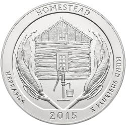 2015 Homestead 5 oz Burnished Silver Coin - America The Beautiful