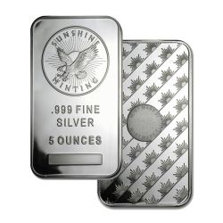 5 oz Sunshine Mint Silver Bar - Microengraved Security Feature